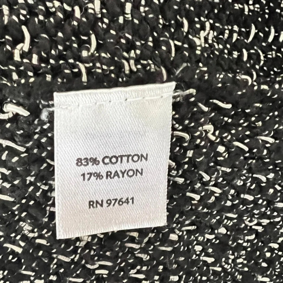 EUC J. Jill Open Front Cardigan Speckled Black/White Size XL - Picture 4 of 5